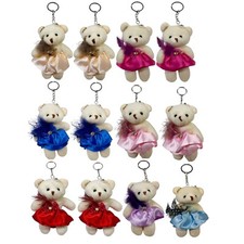 12 x Mini Peluche Orsetto Piume Regalini Fine Festa Compleanno Gadget Bomboniera