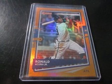 RONALD ACUNA JR  (atlanta braves) 2020 panini donruss ORANGE FOIL HOLO CARD #170