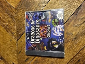 DRAGONS & DINOSAURS CLIPART vtg CLIP ART GRAPHICS PC CD  Win/mac