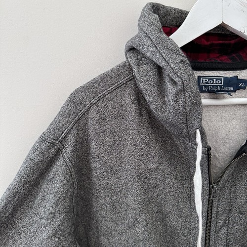Vintage Polo Ralph Lauren Mens Long Sleeve Hooded Jumper - Grey Full Zip - XL - Picture 6 of 16