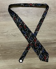 Bench Mark Baseball Neck Tie Mens Extra Long Black Designer Made in USA Necktie