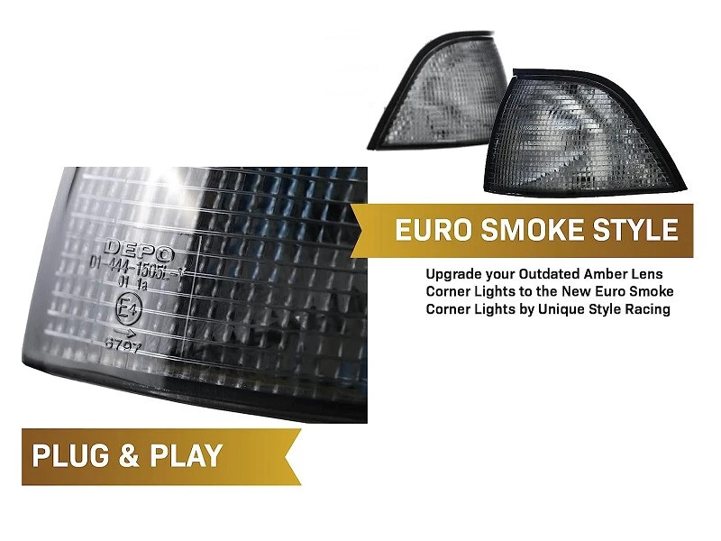 Frecce Anteriori SCURE FUME' BMW E36 SOLO 3 PORTE Coupe Cabrio 1993-1999 - Immagine 2 di 4