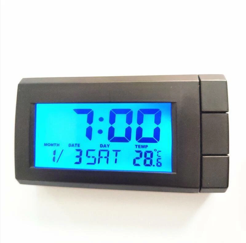 Auto Thermometer Mini LCD Digitaluhr Armaturenbrett Uhr für Auto PKW LKW  KFZ NEU