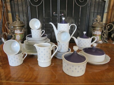 Volkstedt Beyer & Bock GDR Germany Dessert Coffee Tea Set Service for 6; c.1960s