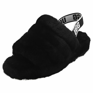 black ugg fluff yeah slide