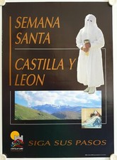 Spain Tourism Poster 1990 SEMANA SANTA Siga sus Pasos CASTILLA Y LEON