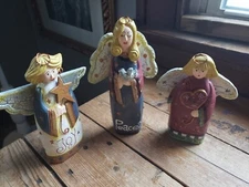 Primitive Style Christmas Angels, "Peace, Joy, Love", Adorable. Farmhouse...