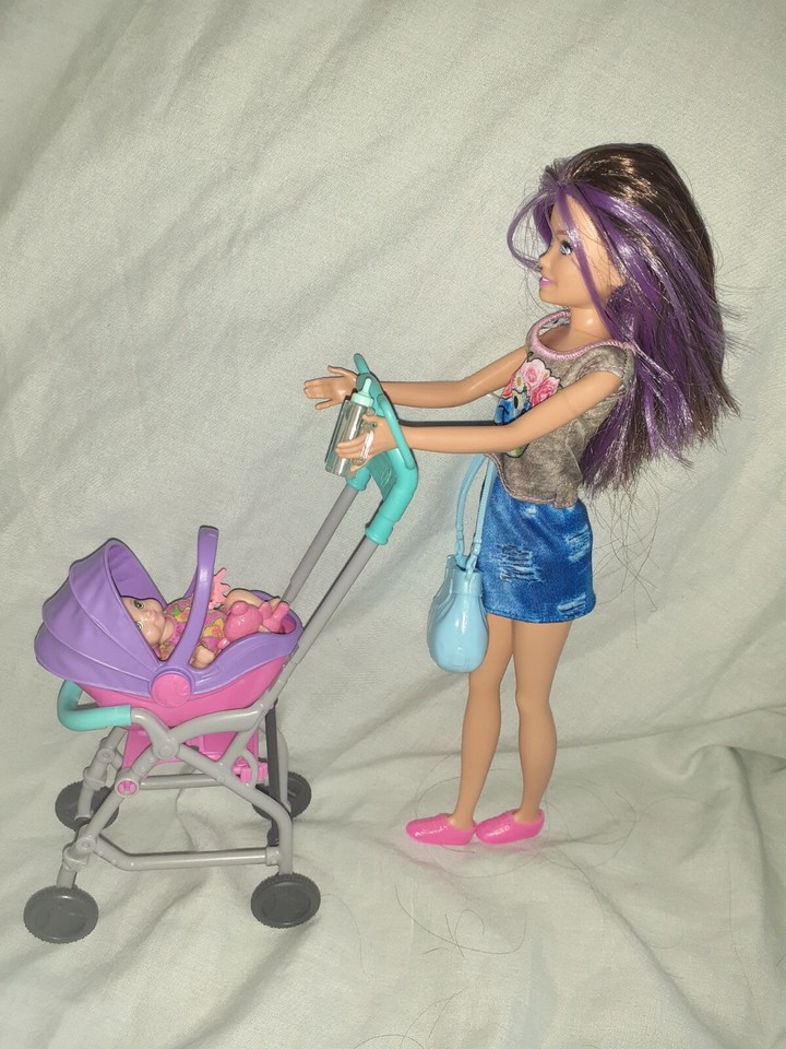Barbie Babysitters Skipper sized teenage doll, baby and buggy pram eBay