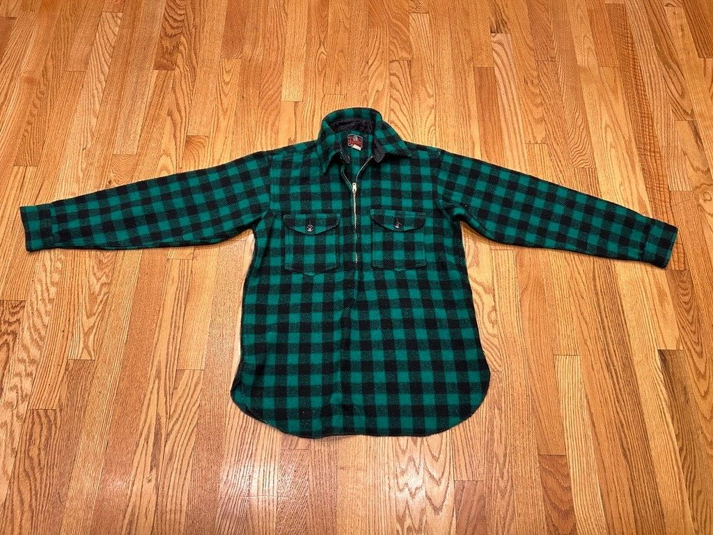 Vintage 70s Johnson Woolen Mills Plaid Pull Over Jacket Hunting
