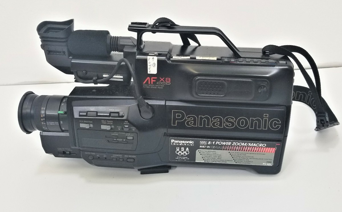 Vintage Panasonic OmniMovie PV-425 VHS Camcorder w/Case and