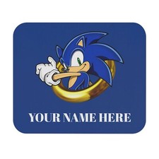 SONIC THE HEDGEHOG PERSONALIZED W/ NAME BLUE MOUSE PAD DESK MAT HOME SCHOOL GIFT