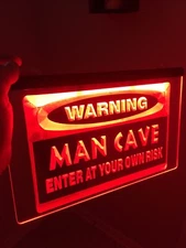 Man Cave Logo LED Light Sign for Game Room,Office,Bar,Man Cave.