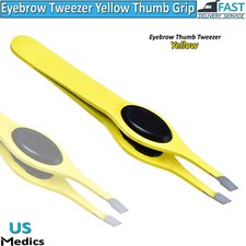 Hair Removal Eyebrow Tweezer Slant Tip Thumb Grip Facial Nose Eyebrow Beauty New