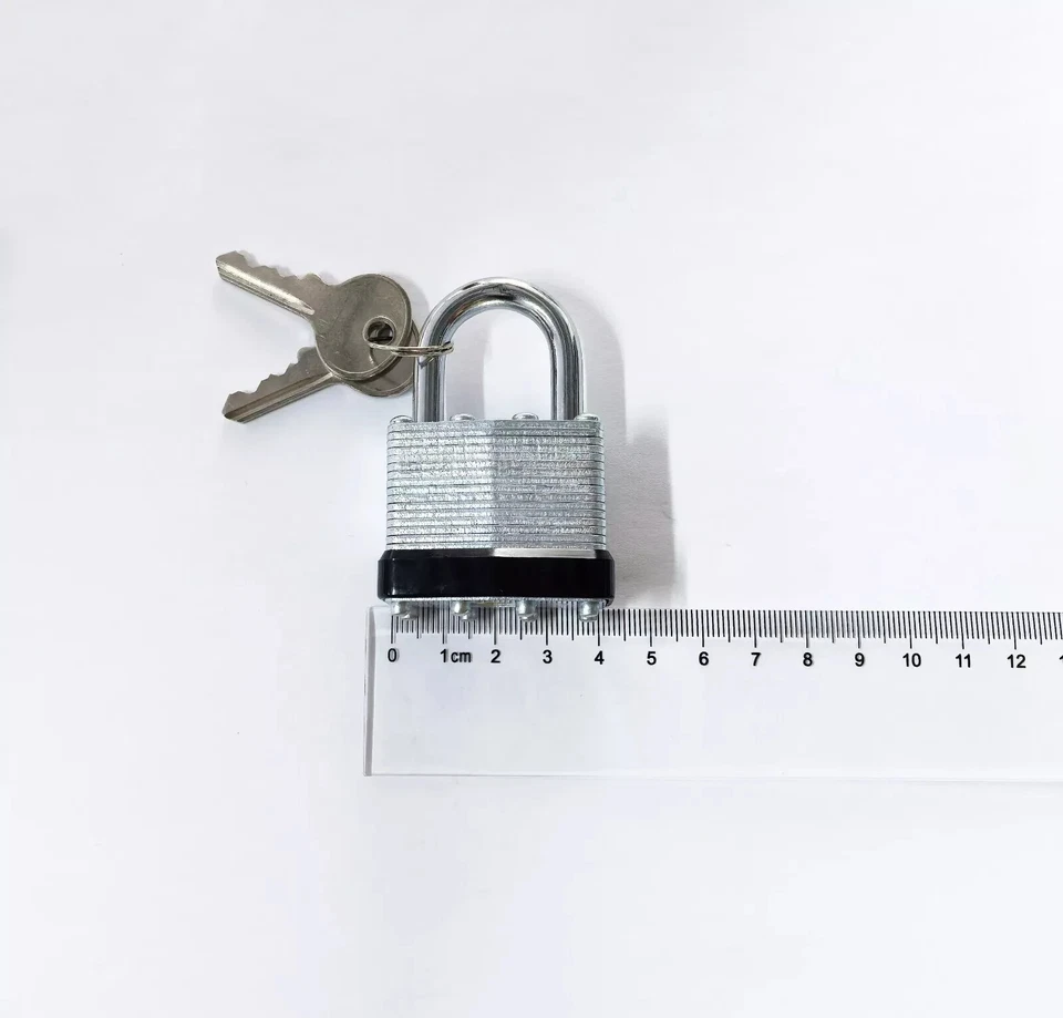 4 Pack Steel Padlock 1-1/2 Inch 40mm Keyed Alike Lock Brass Cylinder & 8 Key - Image 4 of 4