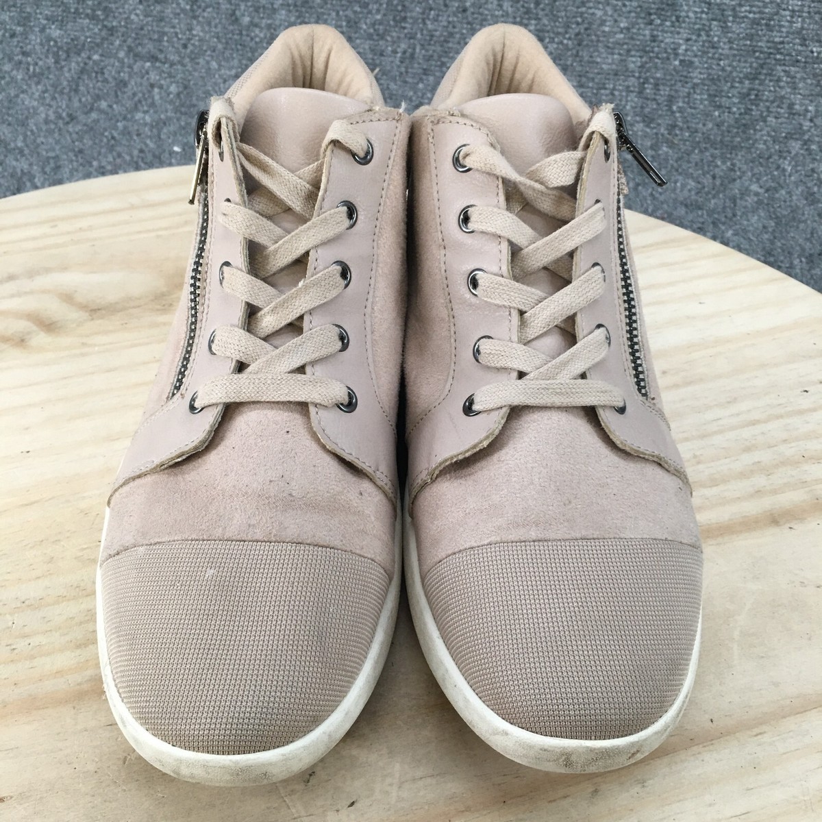 Aldo Shoes Womens 9 High Top Lace Up Round Toe Side Zips