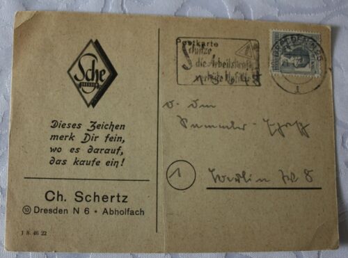 SCHE, CH. Schertz Dresden, Firmenpost, 1948