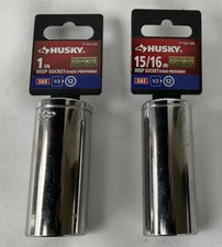 2 - HUSKY Deep Socket 1 inch / 15/16 inch SAE...