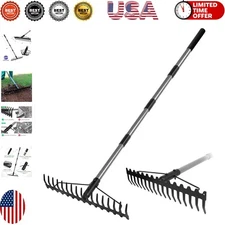 Professional 5.4FT Bow Rake with Stainless Steel Handle for Efficient Gardening