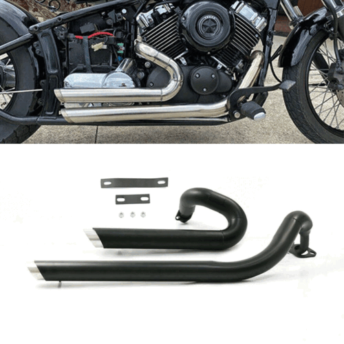 Black Exhaust Pipe Systems Fit For Yamaha V star 650 XVS650 Dragstar 650 XVS400
