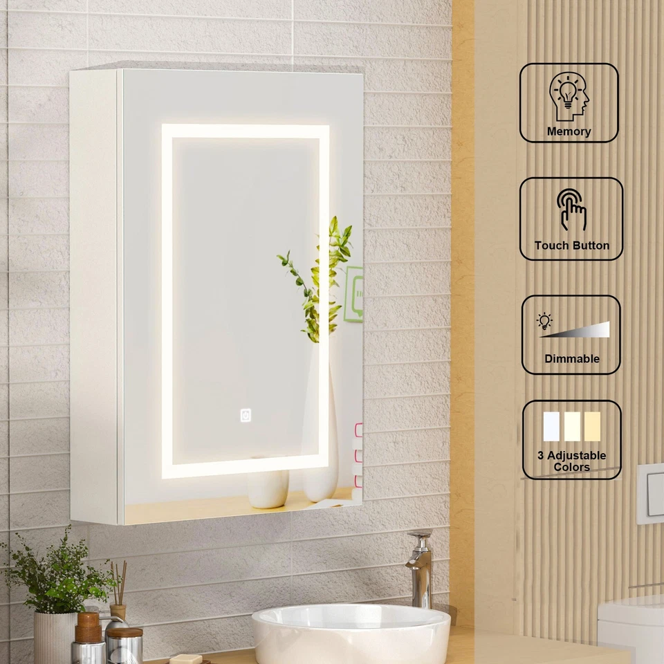 Badezimmerspiegelschrank Spiegelschrank bad mit beleuchtung und Ablage, hängend - Bild 2 von 4