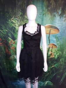 anna sui black lace dress