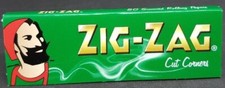 Zig Zag Rolling Papers Green Cut Corners Buy 4 or more  1.33/Pack USA SHIPPED