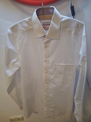 Herren Marvelis Hemd Weiß Modern Fit Gr. 39 15,5 Langarm Bügelfrei