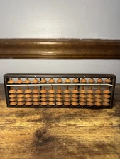 Vintage Japanese Abacus SOROBAN Wood Calculator 13 Digit Made In Japan