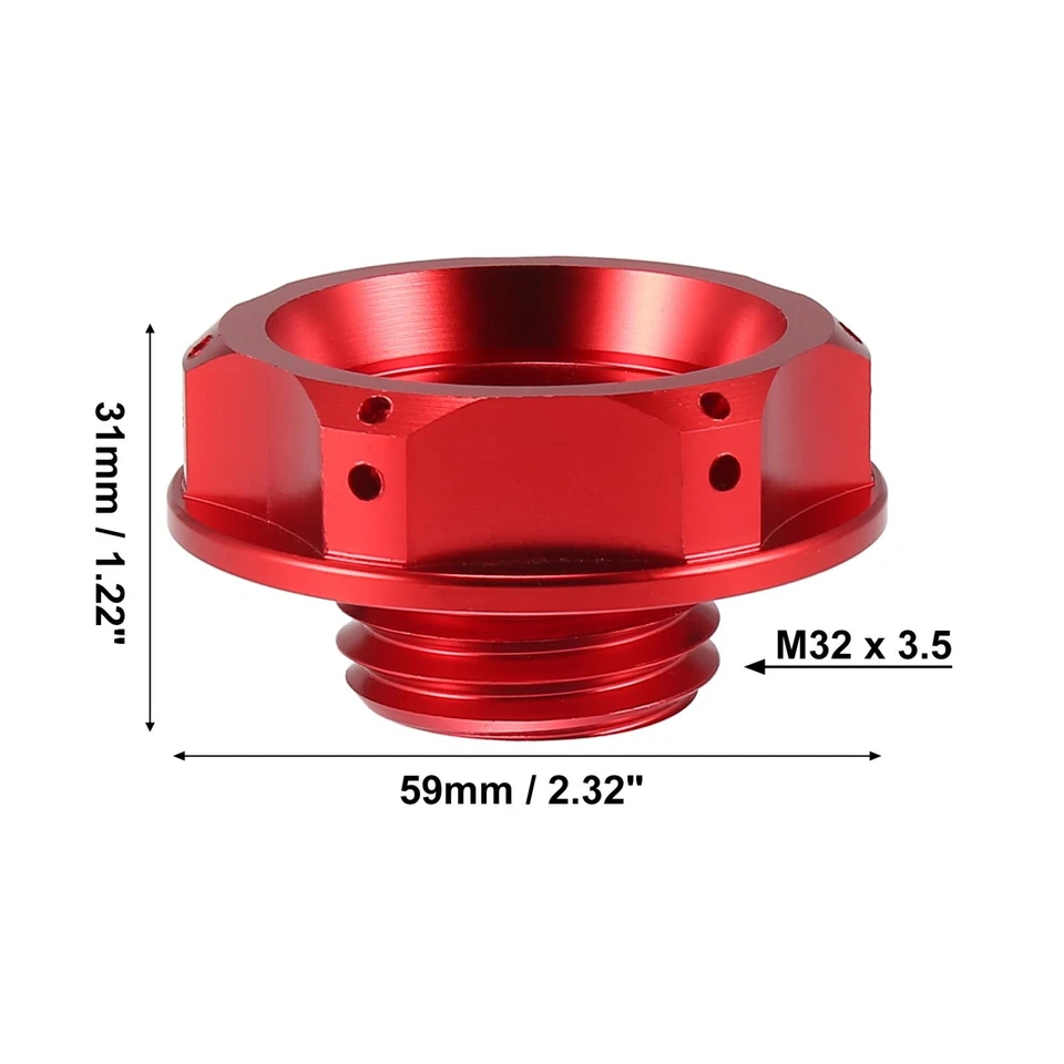 Red Car Gas Engine Oil Filler Cap Plug Cover for Subaru Impreza Outback Legacy - Image 3 of 4