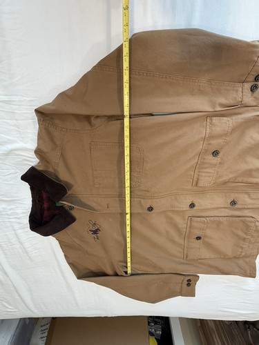 Orvis Men’s Canvas Chore Jacket Two Fly Embroidered Flannel Lined Brown XL NWT - Picture 6 of 13