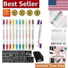 Cosmetic-Grade Temporary Tattoo Markers - 10 Colors  56 Stencils for Parties