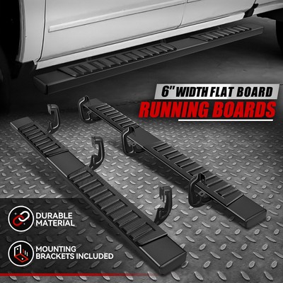 FOR 07-19 SILVERADO SIERRA EXTENDED CAB ALUMINUM 6'' RUNNING BOARDS SIDE STEP BAR