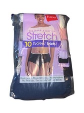 Hanes Women's Size 6/M Breathable Cotton Tagless Stretch Briefs Underwear 10 PK