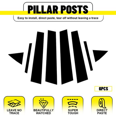 #ad Black Pillar Post For Hyundai Elantra Sedan 2017 2020 8Pc Trim Cover Accessories $13.29