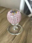 VINTAGE MURANO GLASS ZANFIRICO,LATTICINO RIBBONS PEDESTAL PAPERWEIGHT