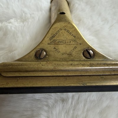 Vintage Ettore Master Squeegee Solid Brass 11.5  Made USA Window Tool