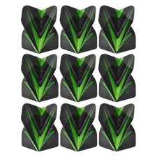 Dart Wings, 9pcs PET Standard Darts Accessories V Style, Black, Green
