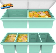 Silicone Soup Freezer Molds with Lids 2 Cup  1 Cup Combo Soup Container