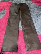 NEWPORT NEWS Brown Women 8T Leather Pants Festival 2010s