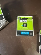 Genuine Original Dymo Label tape Cassette 12mm X 3mm BLACK /WHITE 45013S