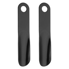 2pcs Shoe Horn 7.5" Plastic Straight Handle Shoe Helper Shoehorns, Black