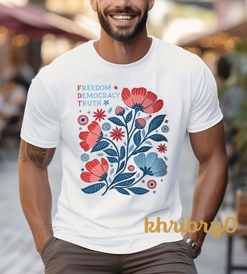 Subtle Anti-FDT Flowers Fck Trump T-shirt