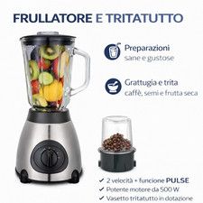 Frullatore 1000W  in Vetro Macina Caffe Trita Verdura Frutta Macinatore