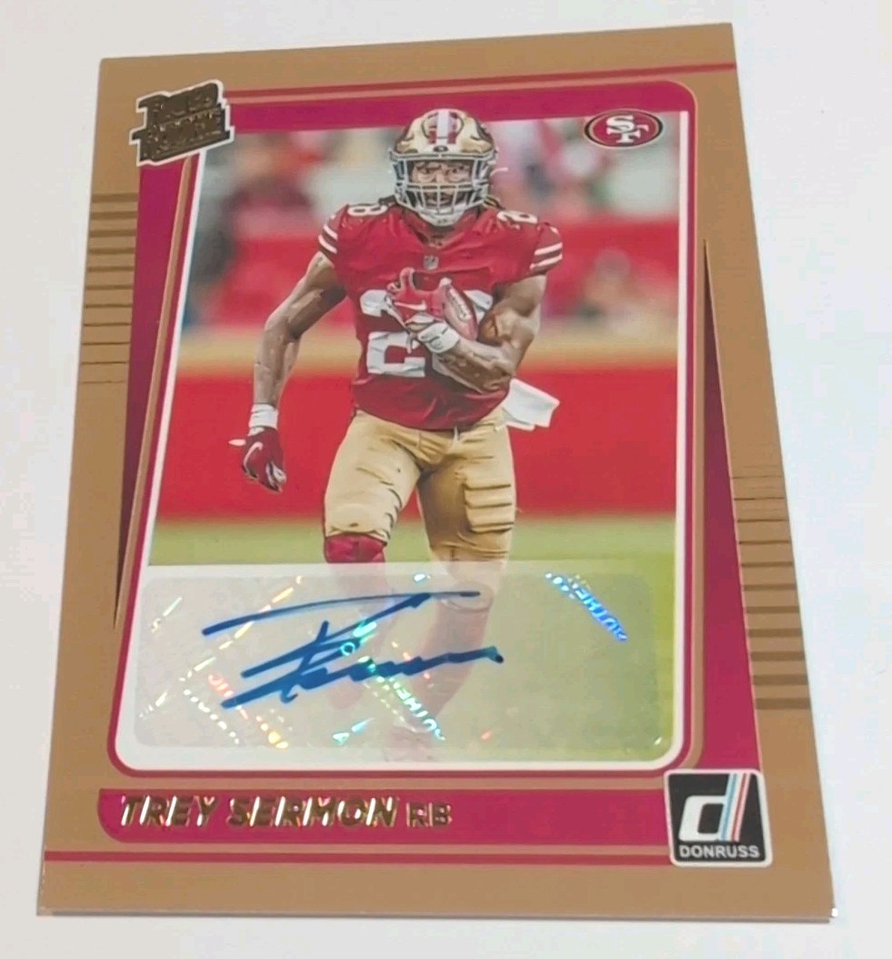 2021 Panini Donruss Trey Sermon Rated Rookie Bronze Auto Rookie RC 49ers