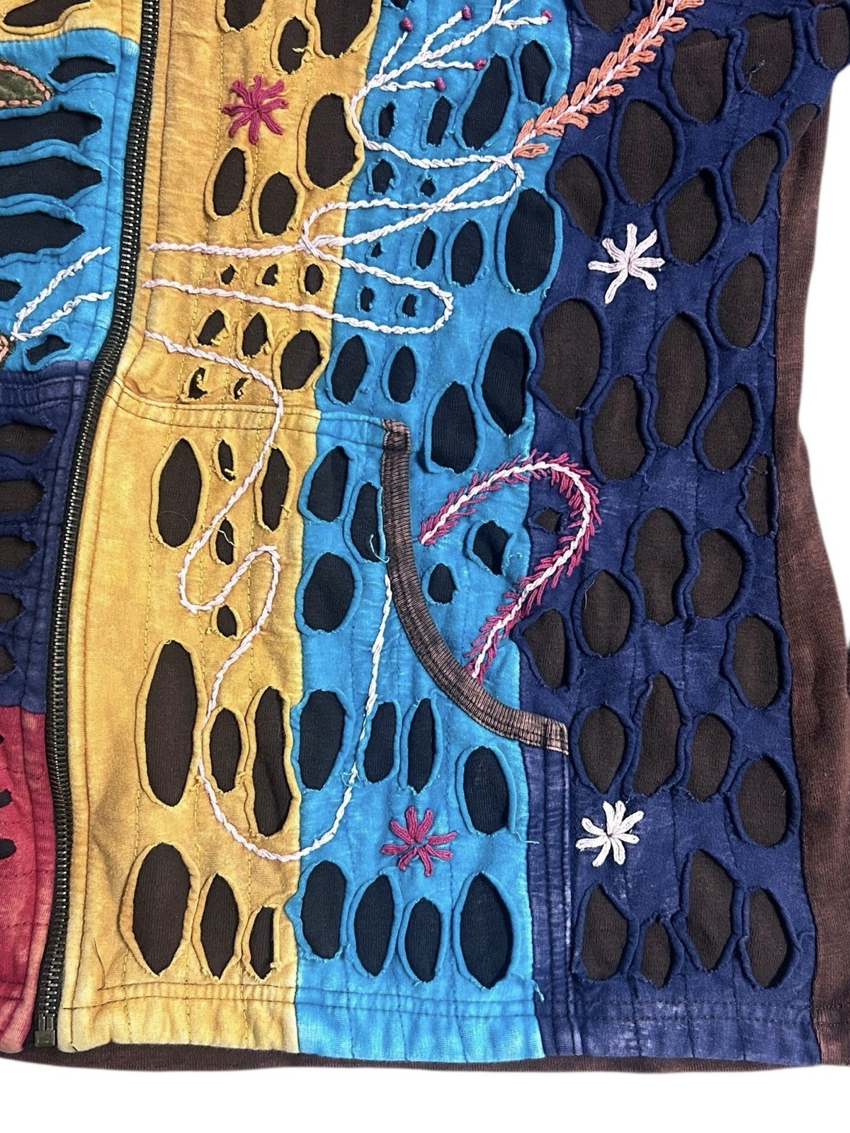 Rising International Patchwork Full Zip Hoodie Hi… - image 5