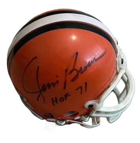 Jim Brown Signed Cleveland Browns Mini Helmet HOF 71 JSA COA