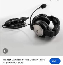 Lightspeed Sierra Aviation Headset ANR Bluetooth GA Plugs