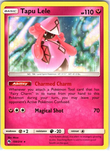 Tapu Lele 150/214 Holo Rare Holo SM - Lost Thunder Pokemon NM
