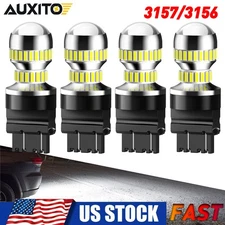 4x Super Bright 3157 LED Reverse Backup Light 6000K White Parking DRL Lamp Bulbs