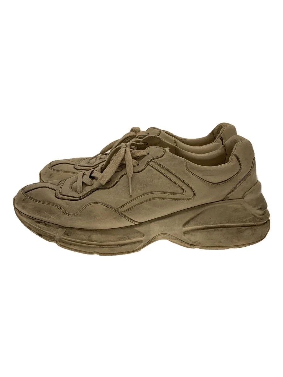 Baskets basses Gucci UK10 cuir crème chaussures décontractées occasion